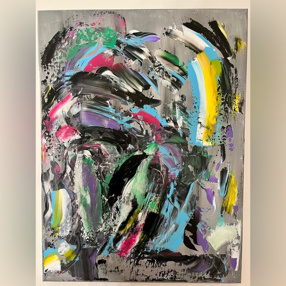 Original acrylic piece titled - Licorice and Taffy - Picture 4 of 9